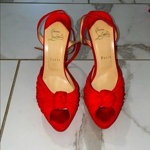 Christian Louboutin Suede Knotted strappy heels